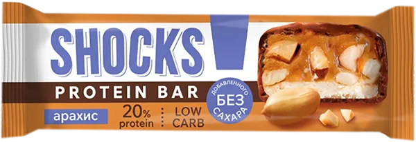 Изображение Батончик протеиновый Фитнес шок арахис Фитнес десерты м/у, 50 г