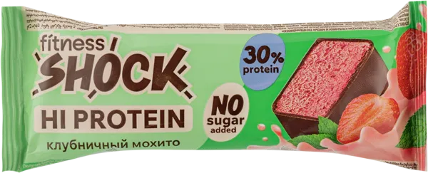 Изображение Батончик протеиновый Фитнес шок клубника мята Фитнес десерты м/у, 40 г