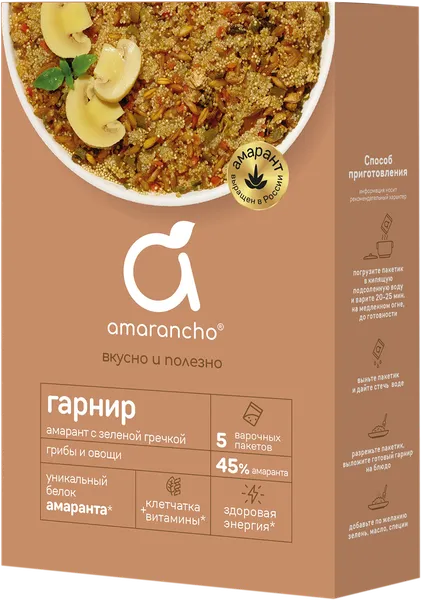 Изображение Гарнир Амаранчо аммарнт гречка грибы Образ Жизни к/у, 300 г