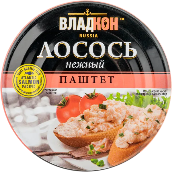 Изображение Паштет из лосося Владкон нежный Владкон ТД ж/б, 100 г