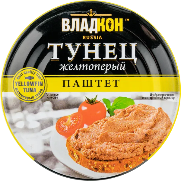 Изображение Паштет из тунца Владкон желтоперый Владкон ТД ж/б, 100 г