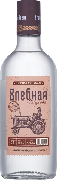 Изображение Водка особая Спирт Альфа 40% Хлебная солодовая Татспиртпром с/б, 0,5 л