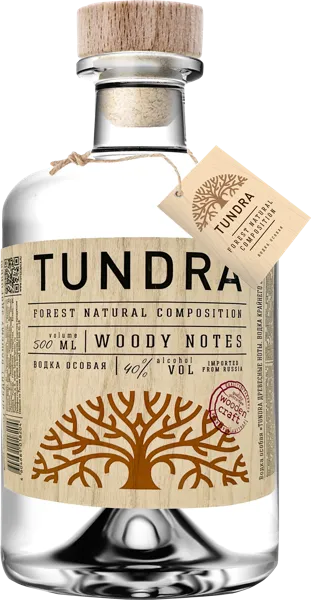Изображение Водка особая Спирт Альфа 40% Тундра Древесные ноты Татспиртпром с/б, 0,5 л