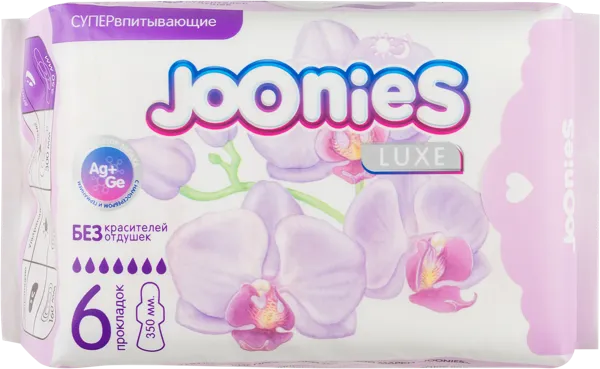 Изображение Прокладки дневные Джунис люкс супервпитыв 350мм Гуанджоу Тианру м/у, 6 шт