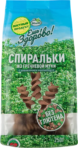 Изображение Макароны с амарантом Ешь Здорово спиральки гречневые Ди энд Ди м/у, 250 г