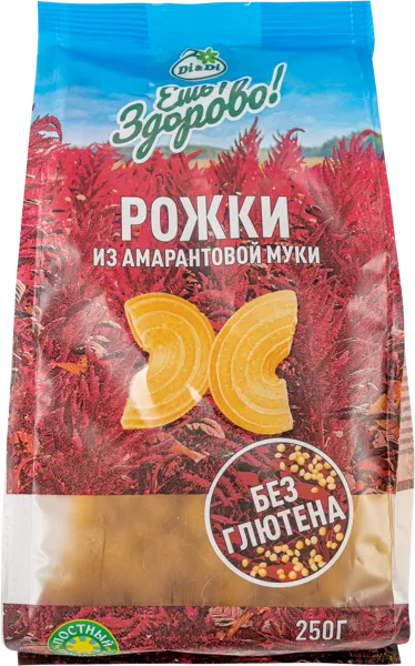 Изображение Макароны из амарантовой муки Ешь Здорово рожки Ди энд Ди м/у, 250 г