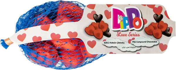 Изображение Шоколад молочный Диппо сердца красные Зирве чиколата м/у, 30 г