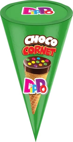 Изображение Вафельный рожок Диппо шоколад и драже Зирве чиколата м/у, 25 г