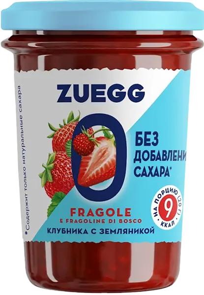 Изображение Конфитюр без сахара Цуегг клубника с земляникой Цуегг Дойчлэнд с/б, 220 г