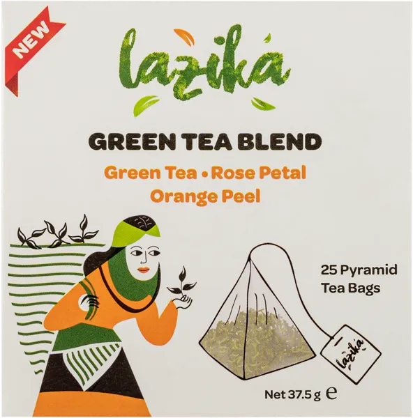 Изображение Чай зеленый в пакетиках Лазика апельсиновая цедра роза Лазика к/у, 25*1,5 г