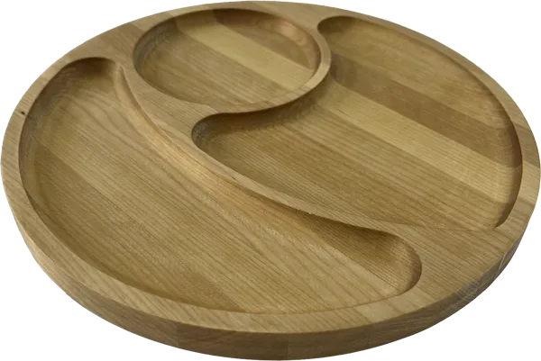 Изображение Менажница 23х1,5см 3 отсека Гармония береза круглая Гармония , 1 шт