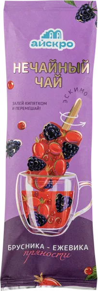 Изображение Чайный напиток пряностями зам Айскро эскимо с брусникой ежевик Иль Мио Мороженко м/у, 65 г