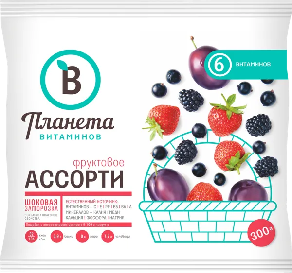 Изображение Ягоды фруктовое Планета витаминов ассорти Агама Роял Гринланд м/у, 300 г