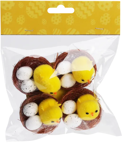 Изображение Фигурка пасхальная Купман цыплята в гнездах Купман Интернэшнл , 4 шт