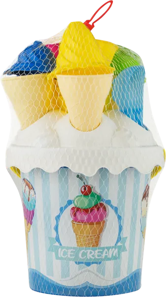 Изображение Набор для песка Купман ведро с формочками 17см Купман Македония сетка, 1 шт