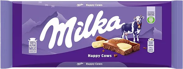 Изображение Шоколад молочный с белым Милка пятнистая корова Мондэлис м/у, 90 г