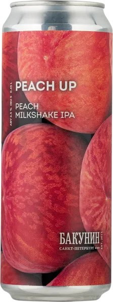 Изображение Пивной напиток светлый 6,5% н/ф Бакунин пич ап милкшейк ипа Бакунин ж/б, 0,45 л