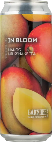 Изображение Пивной напиток светлое 6,5% н/ф Бакунин ин блум манго милкшейк ип Бакунин ж/б, 0,45 л
