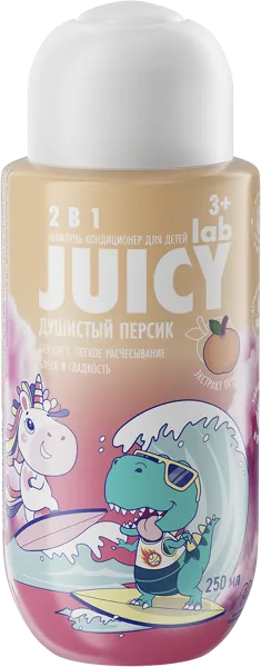 Изображение Шампунь для волос детский Джуси лаб персик 2в1 Капелла ООО п/у, 250 мл