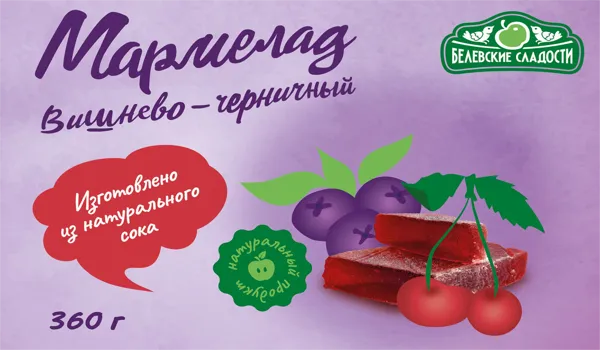 Изображение Мармелад Белевские сладости вишня черника Белевские сладости кор, 360 г
