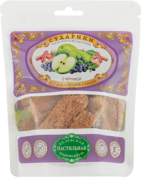 Изображение Сухарики из пастилы Белевская пастила черника Белевская пастила м/у, 40 г