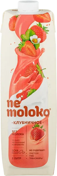 Изображение Напиток соевый Немолоко клубничный Сады Придонья т/п, 1 л