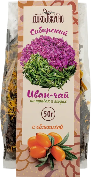 Изображение Напиток чайный Дико вкусно иван-чай с облепихой Вкусная Сибирь м/у, 50 г