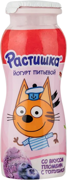 Изображение Йогурт 1,6% с 3 лет питьевой Растишка пломбир голубика Эйч энд Эн п/б, 90 мл