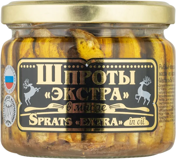 Изображение Шпроты в масле Вкусные консервы экстра РКЗ-Вкусные консервы ООО ж/б, 270 г