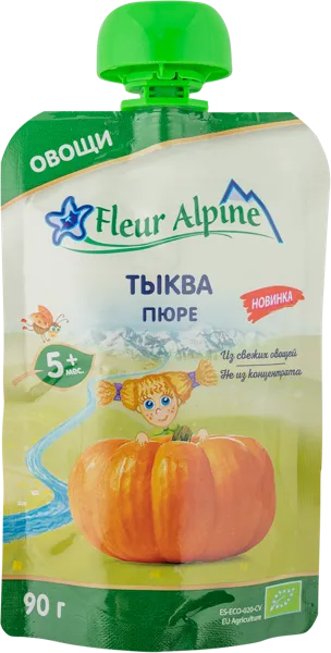Изображение Пюре овощное с 5 мес Флер Альпин БИО тыква Алиментасион и Нутрисион м/у, 97 г