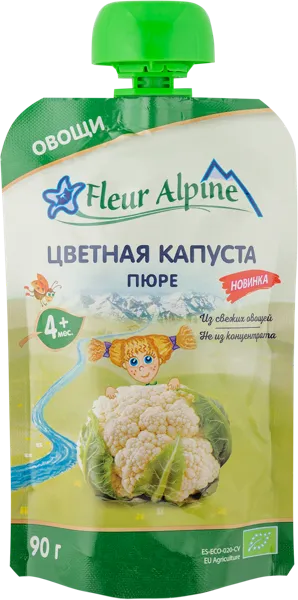 Изображение Пюре овощное с 4 мес Флер Альпин БИО цветная капуста Алиментасион и Нутрисион м/у, 97 г