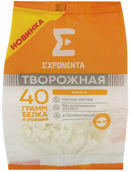 Изображение Продукт кисломолочный 0% творожный Экспонента манго Молочные горки м/у, 250 г