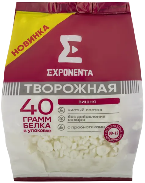 Изображение Продукт кисломолочный 0% творожный Экспонента вишня Молочные горки м/у, 250 г