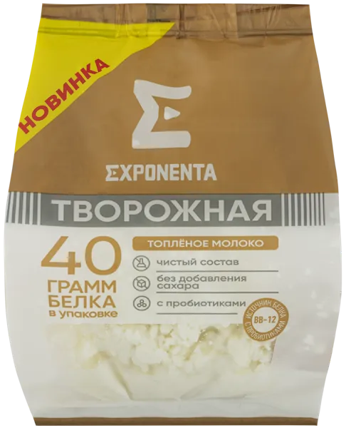Изображение Продукт кисломолочный 0% творожный Экспонента топленое молоко Молочные горки м/у, 250 г