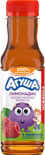 Изображение Напиток сокосодержащий с 3-х лет Агуша яблоко малина мелисса Вимм-Билль-Данн п/б, 300 мл