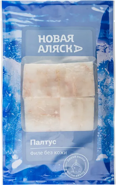 Изображение Рыба блок замороженная Новая Аляска палтус синекорый филе б/к Новая Аляска Волхов пакет, 400 г