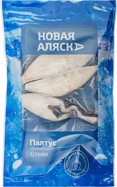Изображение Рыба замороженная Новая Аляска палтус синекорый стейк Новая Аляска Волхов пакет, 400 г