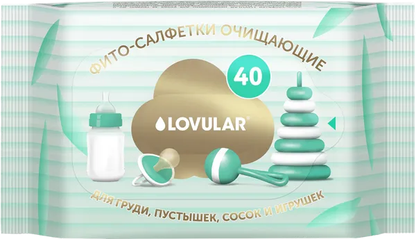 Изображение Салфетки влажные детские Ловулар фито очищающие Ловулар ЛТД м/у, 40 шт