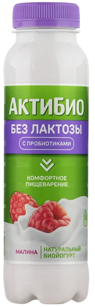 Изображение Биойогурт 1,5% без лактозы Актибио малина Эйч энд Эн п/б, 260 г