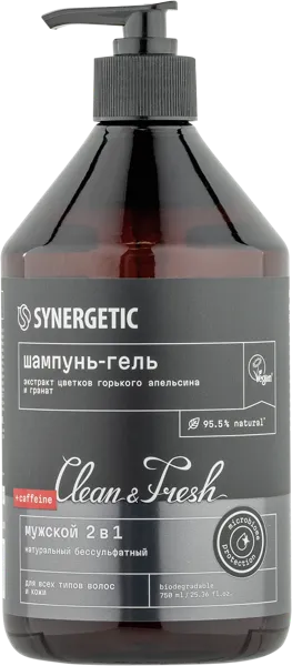 Изображение Гель для душа мужской Синергетик БИО энергия и сила 2в1 Синергетик. п/у, 750 мл