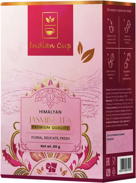 Изображение Чай зеленый Индиан Кап гималайский жасмин Роли Интернешнл кор, 80 г
