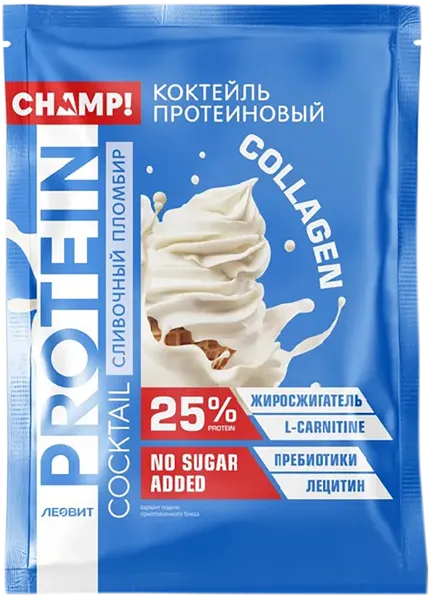 Изображение Протеин сывороточный Чамп! сливочный пломбир Леовит нутрио м/у, 30 г