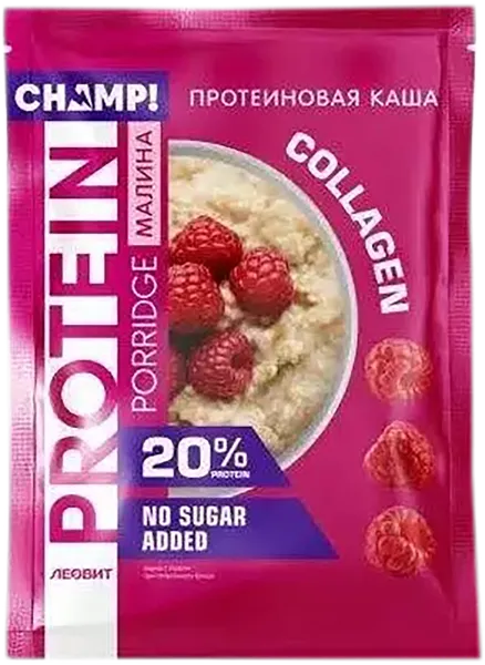 Изображение Каша протеиновая Чамп! малина лен Леовит нутрио м/у, 40 г