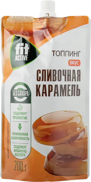 Изображение Топпинг без сахара Фит Актив сливочная карамель Питэко ПК м/у, 200 г