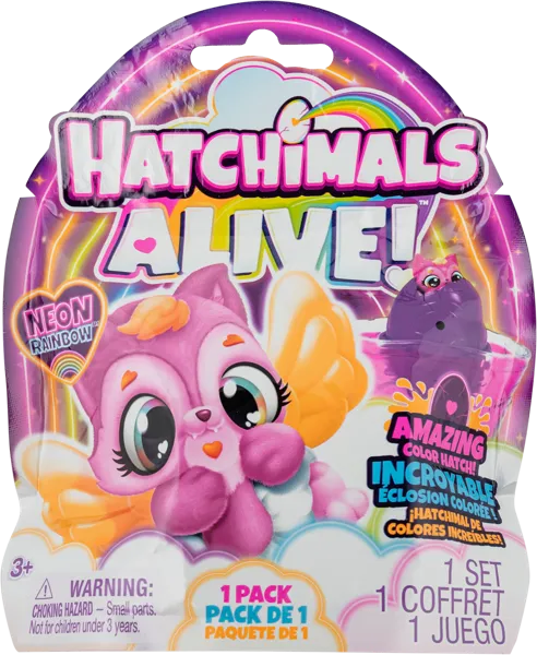 Изображение Фигурка сюрприз в яйце Хетчималс неоновая Спин Мастер п/у, 1 шт
