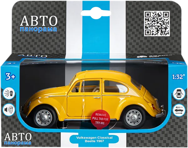 Изображение Машина 1:28 металлическая Автопанорама фольксваген жук 1967 Гуандонг Джаки к/у, 1 шт