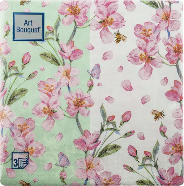Изображение Салфетки 3х слойные Букет хоум коллекшн классик цветущий сад 33*33см Русская Бумага м/у, 20 шт