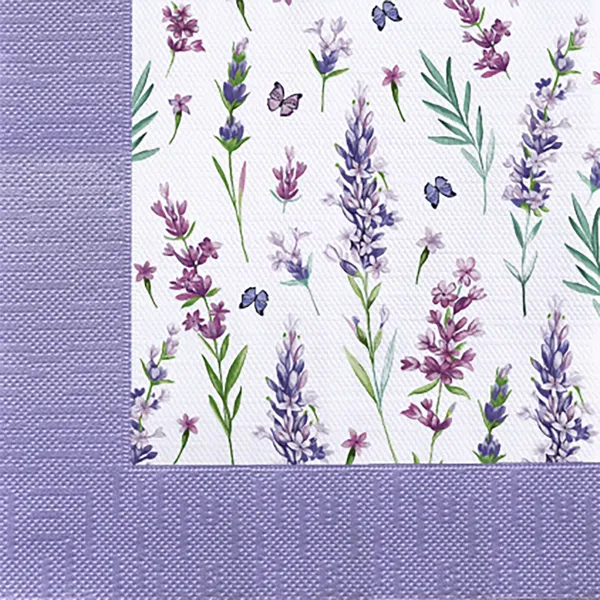 Изображение Салфетки 3х слойные Букет хоум коллекшн классик скатерть с лавандой 33*33 Русская Бумага м/у, 20 шт
