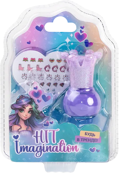 Изображение Набор косметики детский Хит имаджинейшн лак и наклейки для ногтей Дрим Мейкерс п/у, 1 шт