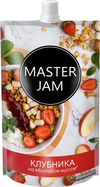 Изображение Джем на яблочном муссе Мастер Джем клубника САВА ТПК м/у, 250 г